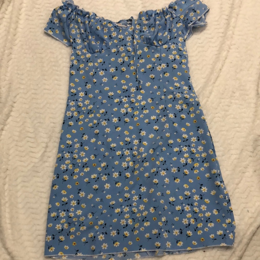 Cute blue patterned SHEIN dress!!